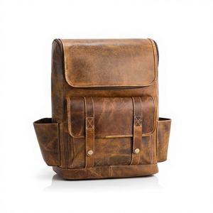 Sac à dos d'affaires minimaliste portable en cuir véritable imperméable avec fermeture éclair VARAD IMPEX Fashion - Product Image 1