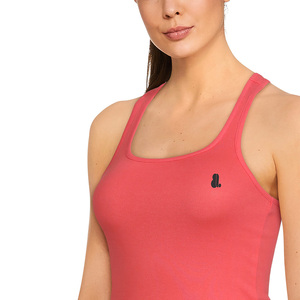 Camiseta sin mangas y chaleco deportivo para mujer, 100% algodón con mezcla de spandex, diseño con logo, transpirable, de secado rápido, ropa deportiva. - Product Image 5