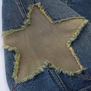 Mid Waist Men's Denim Shorts Patchwork Star Applique Distressed Waterproof Eco-Friendly Polyester/Cotton Casual Summer Woven - Product Image 5