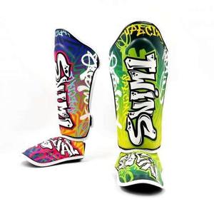Twins Boxing <b>Gloves</b> & Shin Guards Set Black <b>Silver</b> Dragon Print Leather Velcro Closure For Martial Arts Training Adult - Product Image 5