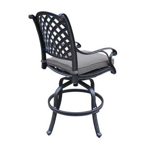 Set di 2 sgabello da banco in alluminio fuso con cuscino per mobili da giardino - Product Image 3