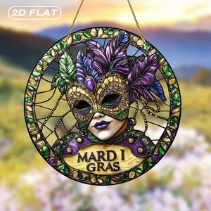 CIFbuy Attrape-soleil en acrylique effet verre, motif masque de Mardi Gras, pour décoration de fenêtre, de pièce, de jardin et de fête, TikTok pour le service de sélection Temu - Product Image 2
