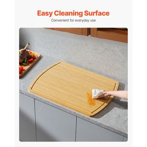 Tagliere in Legno di Bambù con Scanalature per il Scolo del Succo, per Fornelli a Gas ed Elettrici, Utensile per Frutta e Verdura - Product Image 6