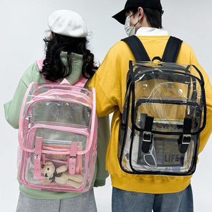Grand sac à dos scolaire transparent en PVC portable pour étudiants, avec design imperméable, sacs transparents, prix de gros pour le lycée - Product Image 6