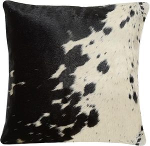 Housse de coussin carrée en fausse fourrure imprimé peau de vache, 16 pouces, style bohème, décoration d'intérieur - Product Image 4