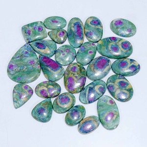 High Quality Grade Natural Quartz Fuchsite Loose Gemstone Cabochon Wholesale Lot Customizable Size for Jewelry Making - Product Image 1