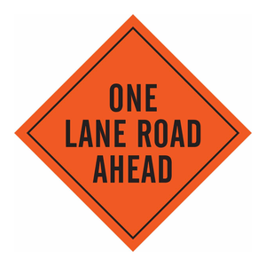 ป้ายเตือนถนน Brady One Lane Road แบบสะท้อนแสง ทนทานต่อสภาพอากาศ ทำจาก PVC - Product Image 2