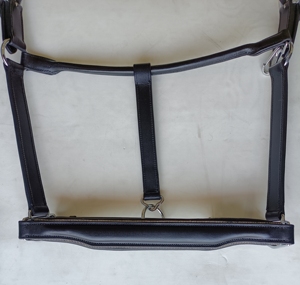 Harnais en cuir noir Annabelle Equestrian, collier de tête équin réglable avec anneaux métalliques pour l'entraînement et l'équitation - Product Image 2