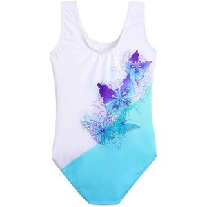 Top de Tirantes con Estampado de Mariposas Moradas para Mujer, Informal, de Verano, sin Mangas, Cuello Redondo, Corto, 100% Poliéster Elástico, Tejido de Punto - Product Image 5