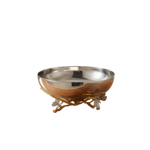Bol décoratif en métal doré à motif floral de lotus, nouveau style chinois, centre de table pour la décoration de la maison, bols à servir pour les collations - Product Image 3