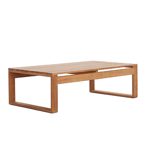 Table carrée en teck écologique au style moderne et épuré, idéale pour une utilisation en extérieur dans les cafés - Product Image 1