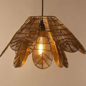 <b>Vintage</b> New Arrival Gold Metal Wire Hanging <b>Lamp</b> Pendant with Adjustable Height for Home Decoration Gold Finished Home Interior - Product Image 5
