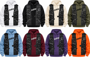 Sudadera con Capucha Personalizada para Motociclistas, Unisex, Talla Grande, con Bolsillo de Felpa Francesa, Diseño Estampado, Blanca y Negra, Sublimada, Tejida - Product Image 6