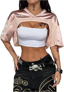 Camisetas de punto para mujer, camisetas con estampado Y2k, tops cortos extragrandes, ropa de calle - Product Image 2