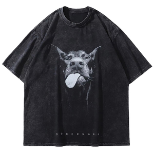 Camiseta Oversize para Hombre, Hombros Caídos, Corte Holgado, Lavado, Manga Corta, Algodón, Estilo Urbano, Casual, Top Holgado para Hombre - Product Image 1