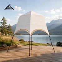 Tente de glamping pyramidale carrée BOTEEN 4*4*5M, quatre saisons, deux chambres et un salon, tente de camping de luxe écologique et portable