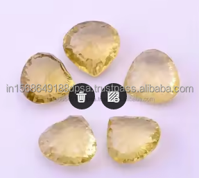 <b>Top</b> Grade Natural Green Gold Lemon Quartz Heart Shape Cabochon Loose Gemstone High Quality Polished <b>Crystal</b> for Jewelry Making - Product Image 2