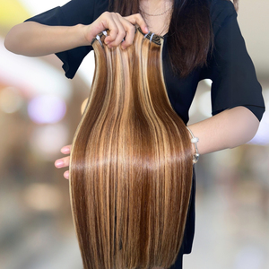 Magnífico Piano Rubio Color Premium Espejo Hueso Recto Sin enredos Cutícula Cabello alineado Extensiones de cabello natural Tejidos - Product Image 1