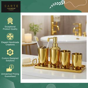 Affordable Price <b>Top</b> Quality Modern Design Bathroom Use Luxury Eco-Friendly Gold Polished Finish Brass Five-Piece Bathroom Set - Product Image 3