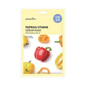 มาส์กบำรุงผิวหน้า Miraclair Paprika Vitamin Serum Mask 23 มล. ผลิตในเกาหลี แผ่นมาส์กสีขาว ไนอะซินาไมด์ สมุนไพร - Product Image 3