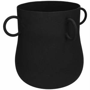 Jarrón de Hierro Negro Mate Moderno, Florero de Metal Nórdico de Lujo para Decoración del Hogar, Acabado Antiguo Minimalista, Jarrón Decorativo Wabi-Sabi - Product Image 1