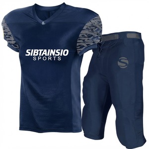 Color Contrast Custom Heat-Transfer Printed Football Uniform Set Sleeveless Integrated <b>Padded</b> <b>Pants</b> Team Sportswear 100% - Product Image 5