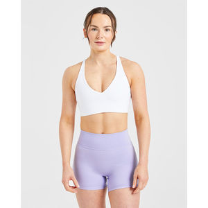 Sujetador Deportivo Blanco con Logotipo Personalizado, Tirantes Ajustables en la Espalda, Escote en V, Suave, de Alto Impacto, Último Modelo de Sujetador Deportivo para Mujer - Product Image 6