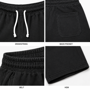 Shorts de sport décontractés pour hommes grande taille, en coton 100% tricoté, avec cordon de serrage, personnalisables, pour l'été - Product Image 4