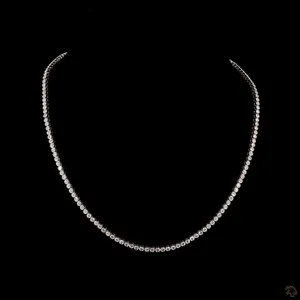 Collar de Tenis Unisex Vintage con Diamante Cultivado en Laboratorio IGI de 5.39 Ct, Corte Redondo, Oro Amarillo de 14k - Product Image 1