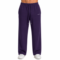 Pantalon de survêtement homme épais, coupe droite, ourlet ouvert, imprimé en relief, coupe ample et décontractée, avec logo personnalisé