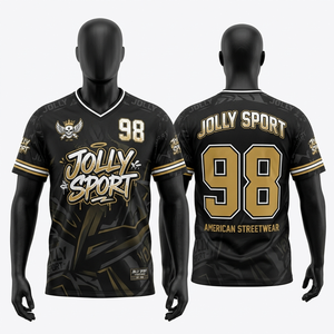 เสื้อฟุตบอลชาย 180 GSM ผ้าโพลีเอสเตอร์ระบายอากาศได้ดี สีเทา-น้ำเงิน  โลโก้สั่งทำได้ เสื้อยืดผ้าฝ้าย 100% สำหรับผู้ชาย ทรงหลวม พิมพ์ลาย - Product Image 2
