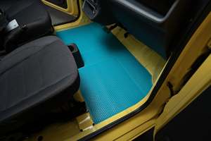 Tapis de sol de voiture en TPE toutes saisons, 2 pièces, beige uni, pour sièges avant de berline - Product Image 3
