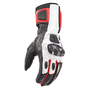 Gants de moto en cuir véritable 100% personnalisés, imperméables, à doigts entiers, prix raisonnable, couleur unie, protection - Product Image 3