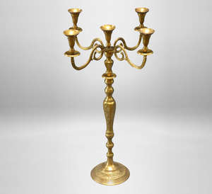 Candélabre en argent à 4 bras, porte-bougie classique en métal haut, centre de table de mariage, porte-bougie décoratif - Product Image 6