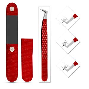 Pinzas de Color rojo de agarre fuerte, herramientas de injerto de pestañas duraderas hechas a mano, Punta puntiaguda, tamaño de 12cm para pinzas de pestañas - Product Image 2