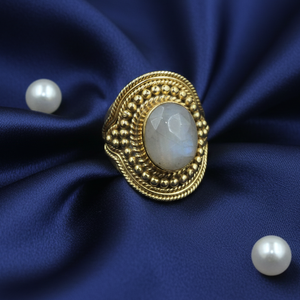 Natural Rainbow Moonstone <b>Ring</b> 925 Sterling Silver Handmade Vintage Boho <b>Statement</b> <b>Ring</b> Oval Cabochon Stone Women Jewelry - Product Image 6