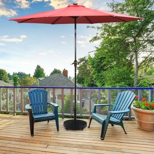 Base per Ombrellone da Giardino Resistente da 50 Libbre, Stile Vimini in Resina con Ruote per Ombrelloni e Basi da Giardino Pesanti - Product Image 6