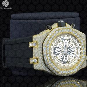 Charm Jewells Montre carrée de luxe pour homme en acier inoxydable 40 mm avec cristal saphir, chronographe mécanique analogique, bracelet en acier inoxydable - Product Image 2