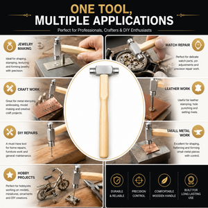 Precision Stainless Steel Metal Forming Tool Jewelers <b>Ball</b> Pein Hammer Durable Texturing Riveting Hand Tool for Artisan Jewelry - Product Image 5
