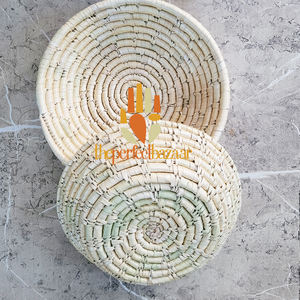 <b>Large</b> Multifunction Fabric Storage <b>Baskets</b> Multi-Purpose Natural Moonj Grass Round Shape <b>Basket</b>-Eco-Friendly Durable Mini Size - Product Image 3