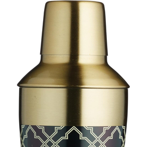 Shaker à cocktails noir et or à motifs, avec un motif complexe, élégant et conçu pour des réceptions raffinées. - Product Image 5