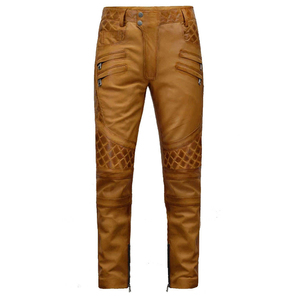 Outdoor Solid Color Leather <b>Pants</b> Casual Wear Men's Leather <b>Pants</b> Hot Selling Leather <b>Pant</b> - Product Image 1