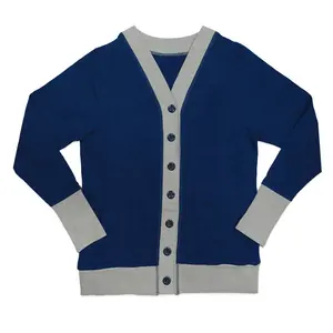 Knitwear Manufactory Atacado Custom Brand Design Camisola Mulheres e Mens Oversized Varsity Cardigan