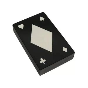 Boîte de rangement pour cartes de poker minimaliste en résine, forme rectangulaire, gravée, étui pour cartes à jouer, organisateur de jeux décoratif, design moderne - Product Image 5