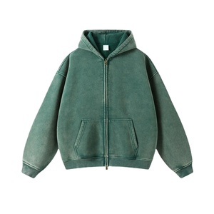 Nouveau Design Survêtement Évasé Lavage À L'acide 100% Coton Lourd Peser Zipper Survêtements et Pantalon Empilé Jogging Survêtement Pour Hommes - Product Image 2