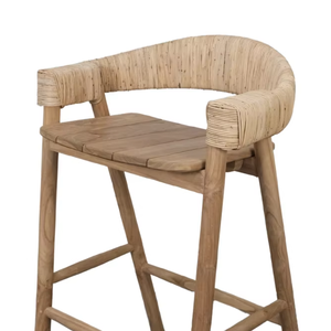 เก้าอี้บาร์ไม้สักแท้เอลโม่ พรีเมียม ทนทาน เป็นมิตรกับสิ่งแวดล้อม ดีไซน์เรียบง่ายทันสมัย สำหรับบาร์เชิงพาณิชย์ - Product Image 2