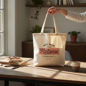 Sac fourre-tout en toile de coton personnalisé |   Sac à bandoulière réutilisable écologique imprimé, cadeau pour enseignant, sac de courses, sac de voyage, sac de transport pour livres - Product Image 2