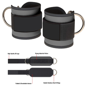 Correas de tobillo acolchadas de neopreno para máquinas de cable, ejercicios de glúteos, soporte para fitness en gimnasio - Product Image 6