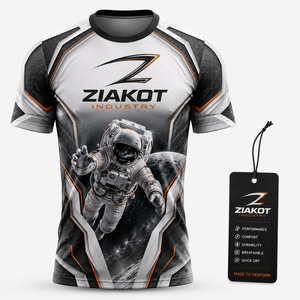 เสื้อยืด ZIAKOT รุ่นใหม่ ออกแบบใหม่สำหรับผู้ชาย สีแดง-กรมท่า-ขาว สำหรับการเล่นกีฬา - Product Image 5