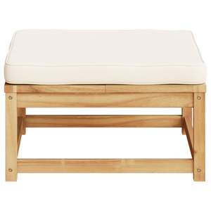 เก้าอี้พักเท้าสำหรับสวน ทำจากไม้กระถินณรงค์สีขาวครีม โพลีเอสเตอร์ 100%  ประเภทสินค้าเก้าอี้สวน - Product Image 4